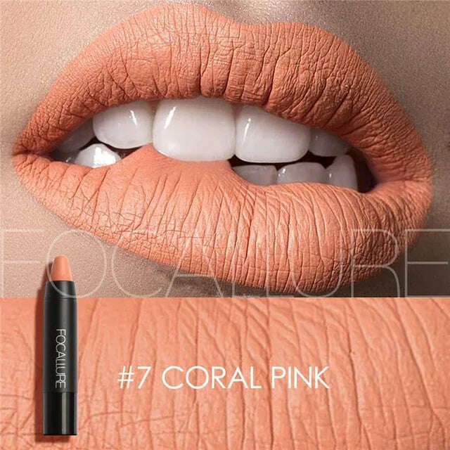 Focallure Matte Lipstick 19 Colors Waterproof Matte Lipsticks Soft Texture Lip Stick Cosmetic Sext Red Nude Lip Makeup Batom - KIMLUD