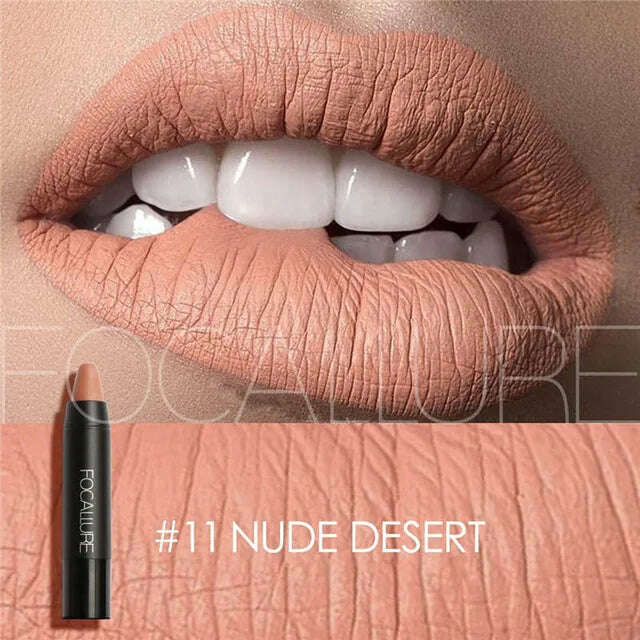 KIMLUD, Focallure Matte Lipstick 19 Colors Waterproof Matte Lipsticks Soft Texture Lip Stick Cosmetic Sext Red Nude Lip Makeup Batom, KIMLUD Womens Clothes