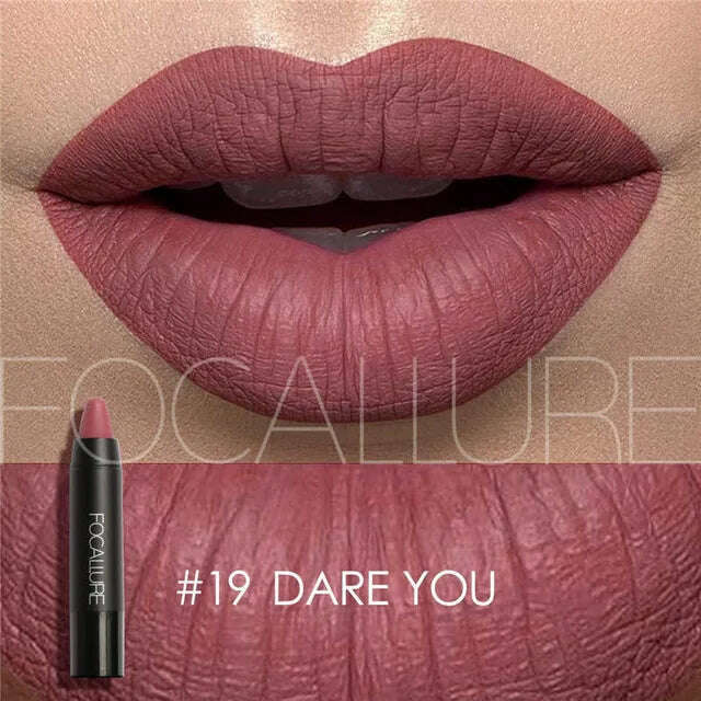 Focallure Matte Lipstick 19 Colors Waterproof Matte Lipsticks Soft Texture Lip Stick Cosmetic Sext Red Nude Lip Makeup Batom - KIMLUD