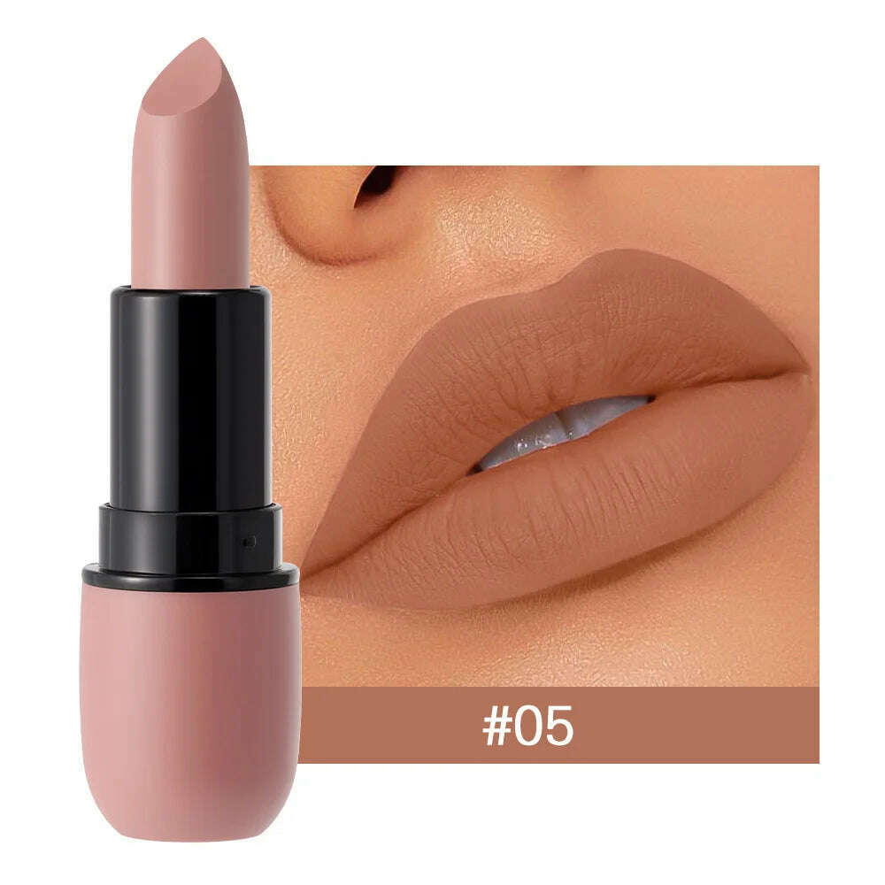 KIMLUD, Fog Matte Lipstick Long Lasting Waterproof Lip Stick Smudge-free Classic Highly Pigmented Velvet Finish Lip Tint Makeup Cosmetic, 05, KIMLUD APPAREL - Womens Clothes