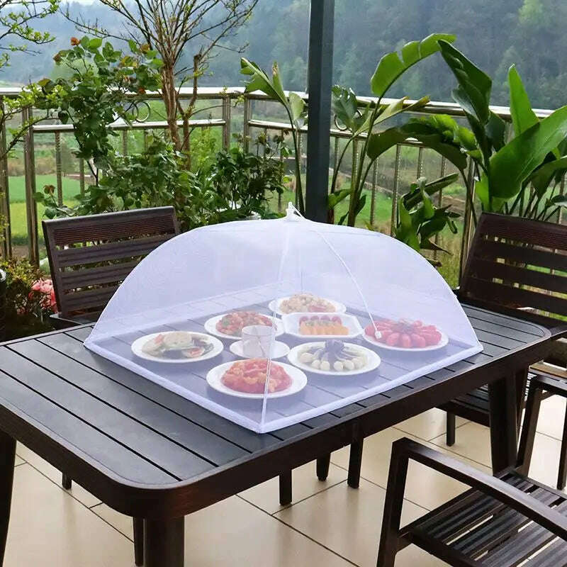 Foldable Food Mesh Cover Fly Anti Mosquito Pop-Up Food Cover Umbrella Meal Vegetable Fruit Breathable Cover Kitchen Accessories - KIMLUD