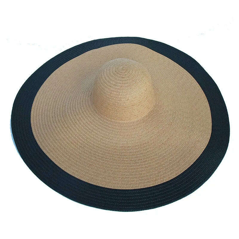 KIMLUD, foldable women oversized hat 70cm diameter large brim summer sun beach hats wholesale, KIMLUD Womens Clothes