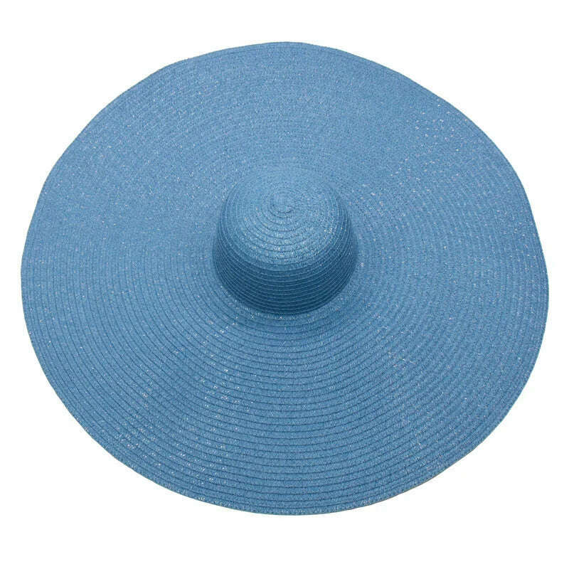 KIMLUD, foldable women oversized hat 70cm diameter large brim summer sun beach hats wholesale, denim, KIMLUD APPAREL - Womens Clothes