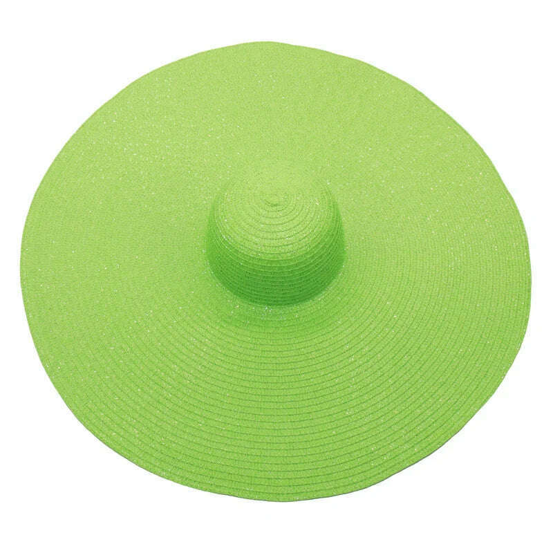 KIMLUD, foldable women oversized hat 70cm diameter large brim summer sun beach hats wholesale, green, KIMLUD APPAREL - Womens Clothes