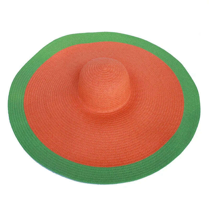 KIMLUD, foldable women oversized hat 70cm diameter large brim summer sun beach hats wholesale, KIMLUD Womens Clothes