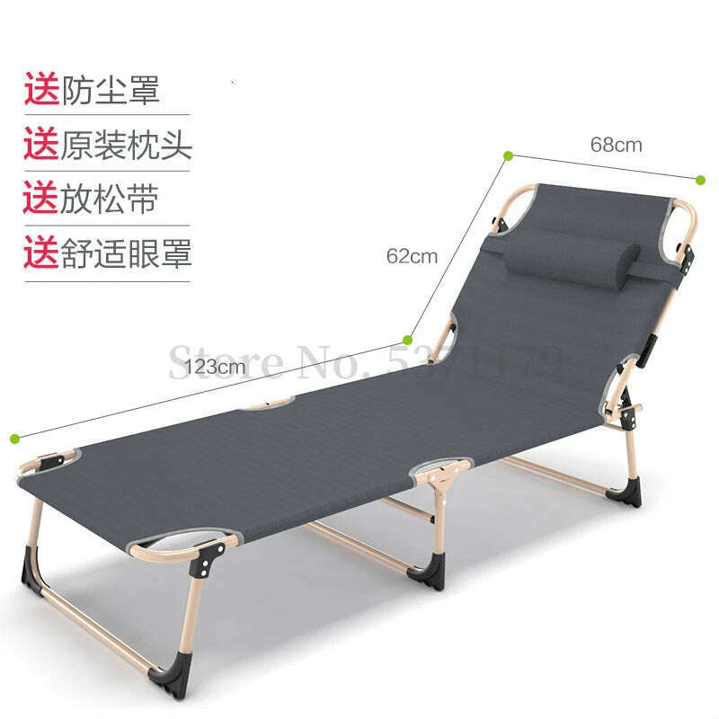 KIMLUD, Folding bed single lunch break bed recliner nap adult office escort simple beach convenient marching home, chair 15, KIMLUD APPAREL - Womens Clothes