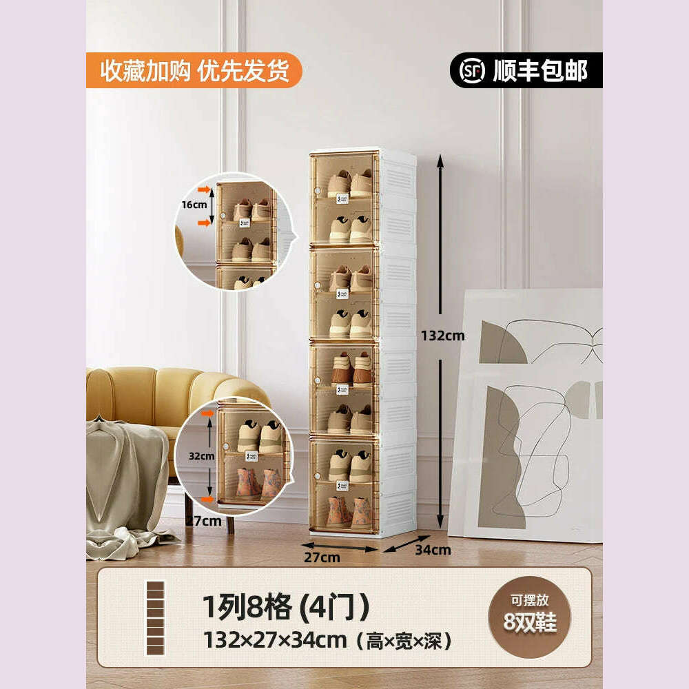 Folding Shoe Organizer Hard Plastic Living Room Cabinets Shelf Shoes Storage Box Show Rack Cabinet Furniture Modern Shoerack - KIMLUD