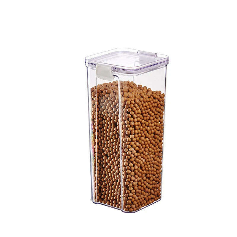 Food Grain Beans Storage Tank Cereal Dispenser Snacks Nut Transparent Clear Seal Box Freezer Organizer Plastic Pantry Container - KIMLUD