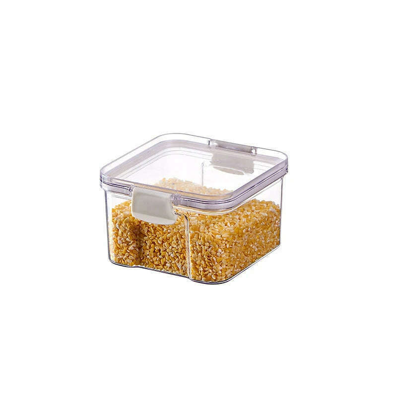 Food Grain Beans Storage Tank Cereal Dispenser Snacks Nut Transparent Clear Seal Box Freezer Organizer Plastic Pantry Container - KIMLUD