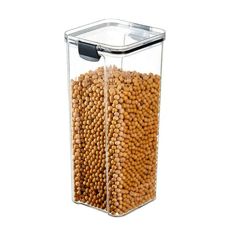 Food Grain Beans Storage Tank Cereal Dispenser Snacks Nut Transparent Clear Seal Box Freezer Organizer Plastic Pantry Container - KIMLUD