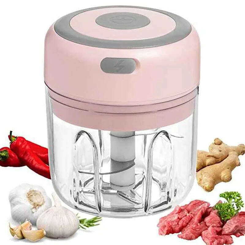 KIMLUD, Food Grinder Electric Ginger Garlic Chopper Usb Rechargeable Mini Portable Fruit Food Grinder Onion Chopper, KIMLUD Womens Clothes