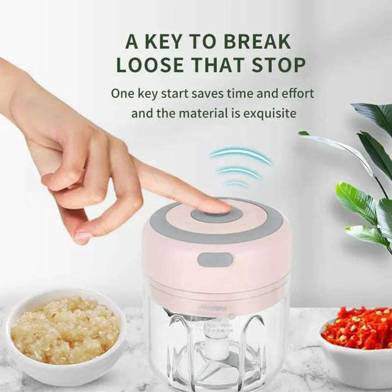 KIMLUD, Food Grinder Electric Ginger Garlic Chopper Usb Rechargeable Mini Portable Fruit Food Grinder Onion Chopper, KIMLUD Womens Clothes