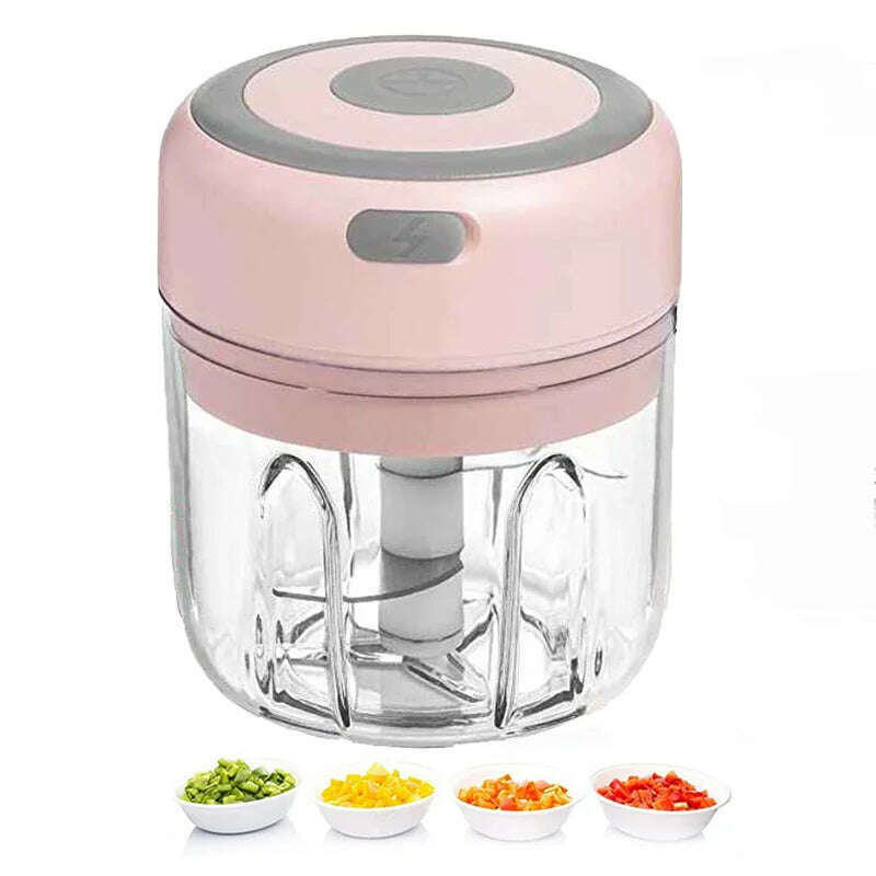 KIMLUD, Food Grinder Electric Ginger Garlic Chopper Usb Rechargeable Mini Portable Fruit Food Grinder Onion Chopper, Red, KIMLUD APPAREL - Womens Clothes