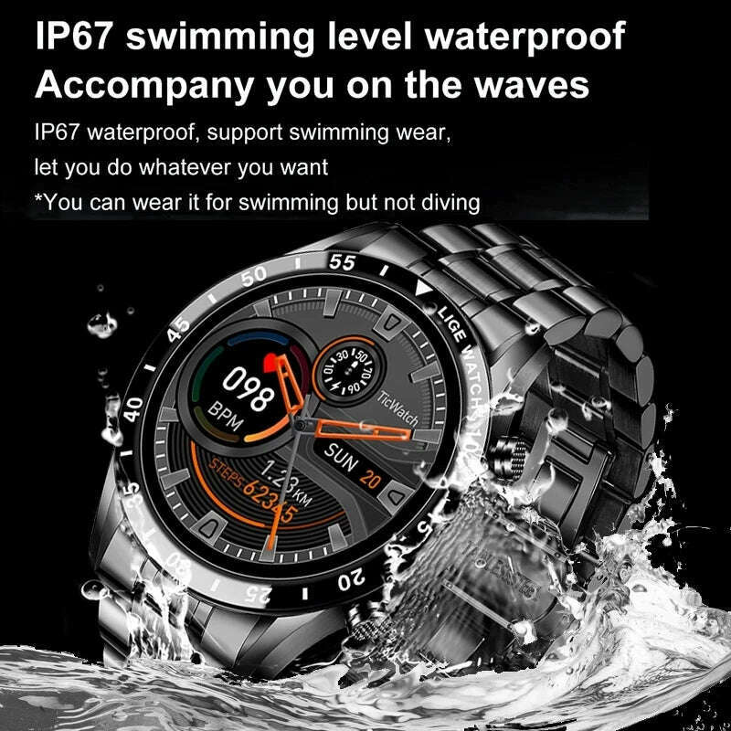 KIMLUD, For All Smartphone To Connect HD Bluetooth Call Smart Watch Men Sports Fitness Waterproof Smartwatch Tracker Heart Monitor, KIMLUD Womens Clothes