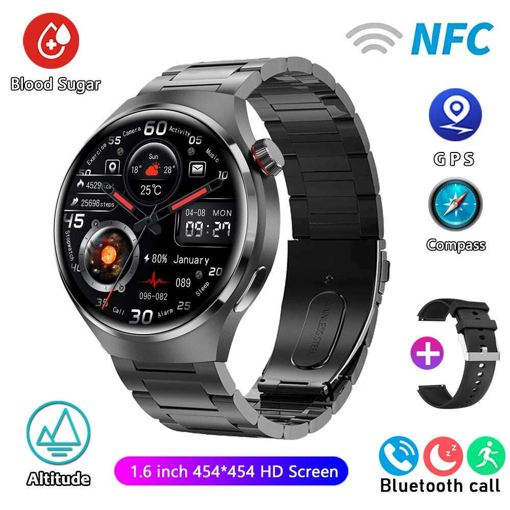 KIMLUD, For HUAWEI GT4 Pro GPS NFC Smart Watch Men 360*360 AMOLED Screen Heart rate Bluetooth Call IP68 Waterproof Man Smartwatch 2024, KIMLUD Womens Clothes