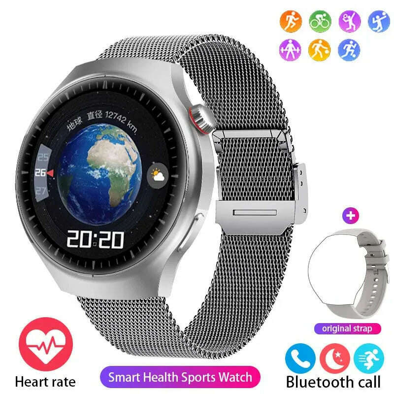 KIMLUD, For Huawei GT4 PRO Smart Watch Men Watch 4 Pro AMOLED HD Screen Sports Fitness Bluetooth Call Heart Rate SmartWatch 2024 New, Silver Mesh Belt / CHINA, KIMLUD APPAREL - Womens Clothes