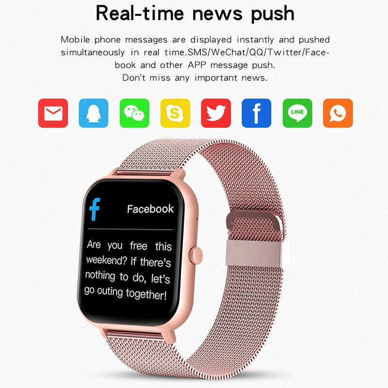 For Xiaomi Huawei Samsung 2023 New Smart Watch Men Women Heart Rate Blood Pressure Fitness Tracker Bluetooth Call Smartwatch Man - KIMLUD