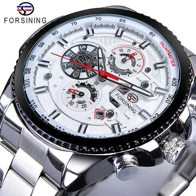 KIMLUD, Forsining 2019 3 Dial Calendar Multifunction Military Luminous Hand Mens Mechanical Sport Automatic Wrist Watch Top Brand Luxury, GMT1137-8 / CHINA, KIMLUD APPAREL - Womens Clothes