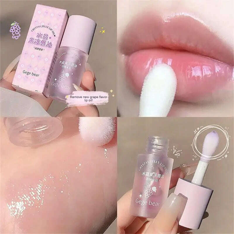 KIMLUD, Fruity Crystal Jelly Lip Oil Lipstick Clear Lip Plumper Serum Tint Lips Care Makeup Korea Cosmetics Lip Honey Waterproof Mirror, KIMLUD Womens Clothes