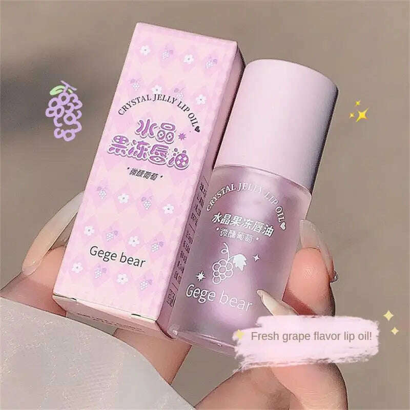 KIMLUD, Fruity Crystal Jelly Lip Oil Lipstick Clear Lip Plumper Serum Tint Lips Care Makeup Korea Cosmetics Lip Honey Waterproof Mirror, 03, KIMLUD APPAREL - Womens Clothes