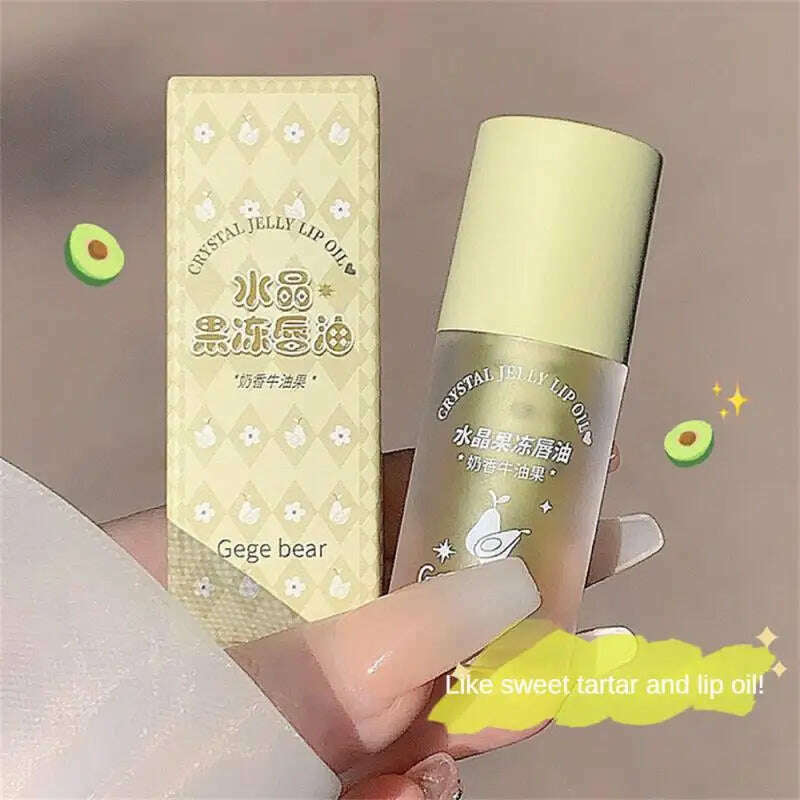 KIMLUD, Fruity Crystal Jelly Lip Oil Lipstick Clear Lip Plumper Serum Tint Lips Care Makeup Korea Cosmetics Lip Honey Waterproof Mirror, 01, KIMLUD APPAREL - Womens Clothes