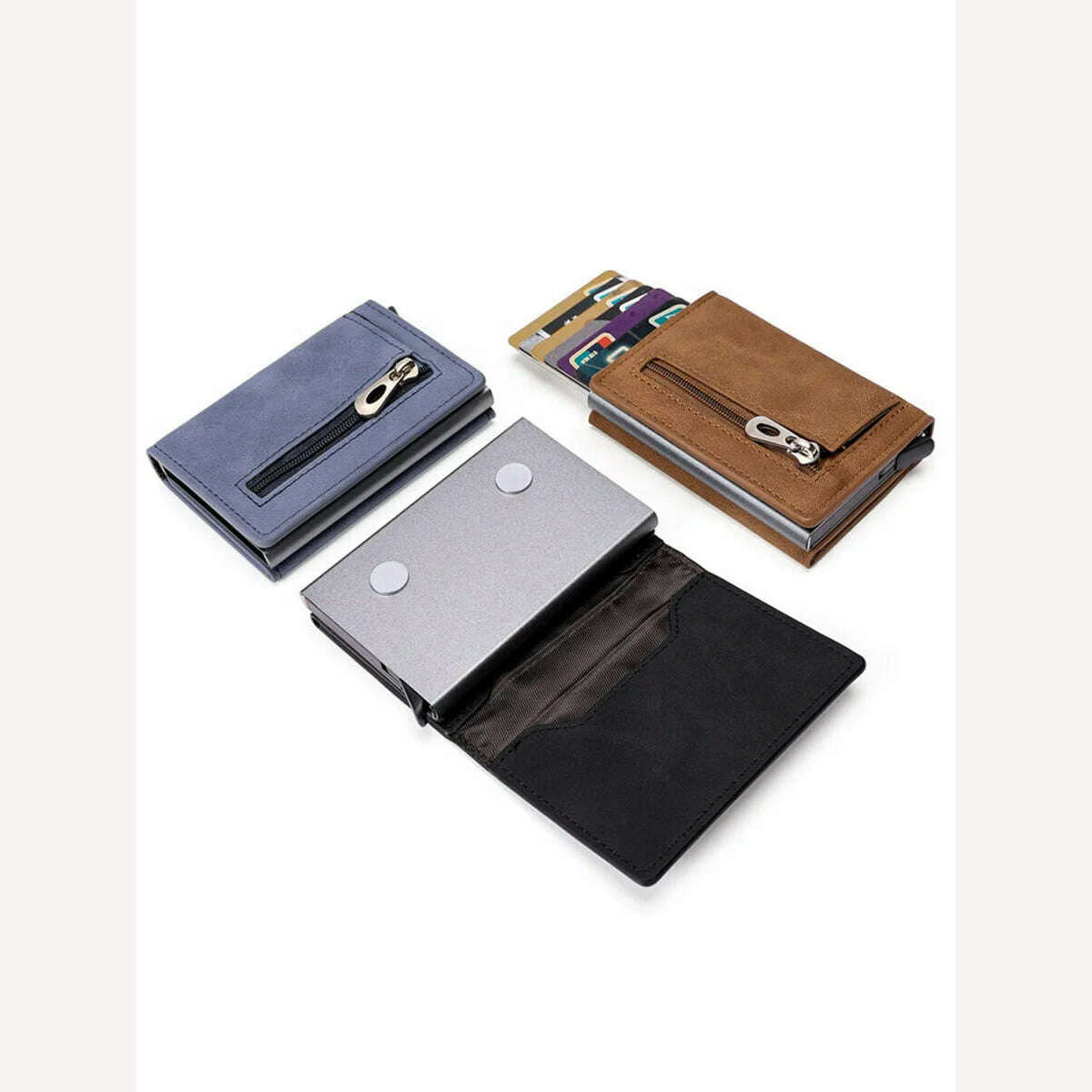 Gebwolf PU Leather Men Wallet Rfid Anti-magnetic Credit Cards Holder With Organizer Coin Pocket & Money Clips Purse - KIMLUD