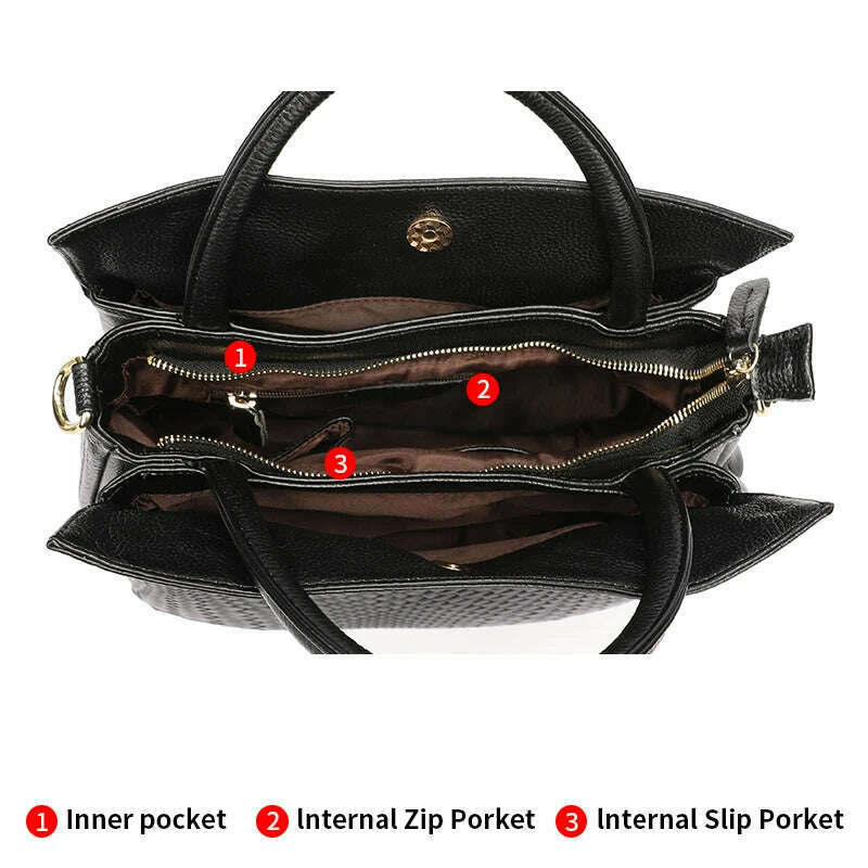 Genuine Leather Bucket Bag for Women 2022 New Fashion Casual Handheld Women's Bag Commuter Style Large Capacity Bag - KIMLUD