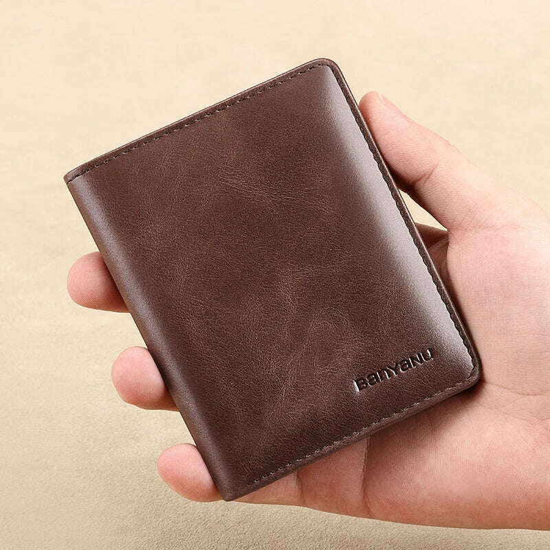 KIMLUD, Genuine Leather Rfid Wallet for Men Slim Vertical Wallets Black Thin Short ID Credit Card Holder Minimalist Men's Blue Money Bag, KIMLUD Womens Clothes