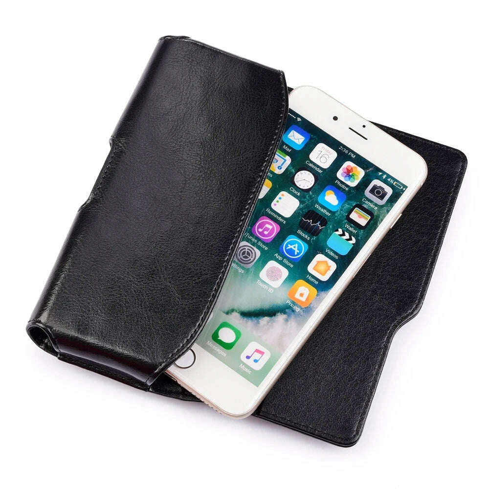 Genuine Leather Vertical Case Pouch Belt Clip Holster For Samsung S8/S9/S10/S20 PLus Note 8/9/10/10+/20 - KIMLUD