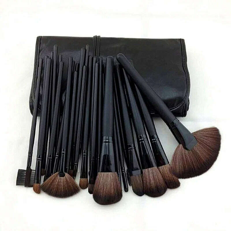 KIMLUD, Gift Bag Of  24 pcs Makeup Brush Sets Professional Cosmetics Brushes Eyebrow Powder Foundation Shadows Pinceaux Make Up Tools, Black, KIMLUD APPAREL - Womens Clothes