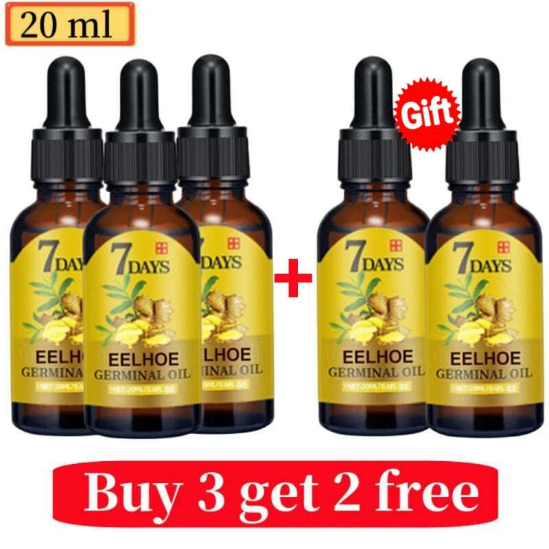 KIMLUD, Ginger Fast Hair Growth Oil Anti Hair Loss Treatment for Man Women Serum Scalp Baldhead Repair Nourish Root Fast Growing Product, 5pcs 20ml, KIMLUD APPAREL - Womens Clothes