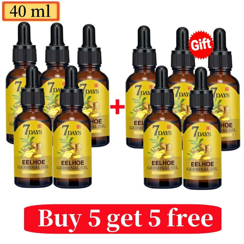 KIMLUD, Ginger Fast Hair Growth Oil Anti Hair Loss Treatment for Man Women Serum Scalp Baldhead Repair Nourish Root Fast Growing Product, 10pcs 40ml, KIMLUD APPAREL - Womens Clothes