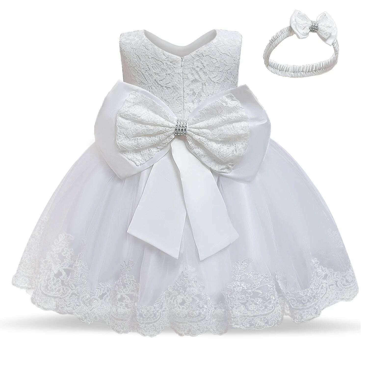 KIMLUD, Girls Formal Wedding Party Dress for 1-5Y Infant Birthday Christening Lace Elegant Gown Christams Flower Dresses for Baby Girl, C00648-B / 18-24M, KIMLUD APPAREL - Womens Clothes