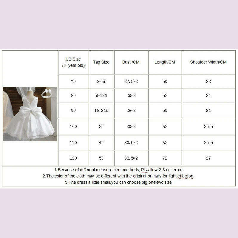 Girls Formal Wedding Party Dress for 1-5Y Infant Birthday Christening Lace Elegant Gown Christams Flower Dresses for Baby Girl - KIMLUD