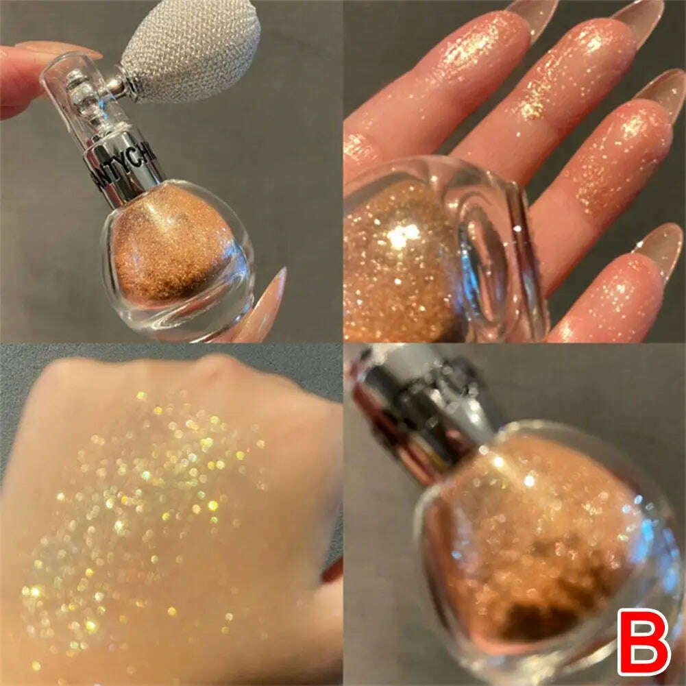 KIMLUD, Glitter Spray Highlighter Powder Diamond High Gloss Air Bag Powder Fragrance Shiny High Light Glitter Face Body Makeup Cosmetics, Gilded Gold / China, KIMLUD APPAREL - Womens Clothes