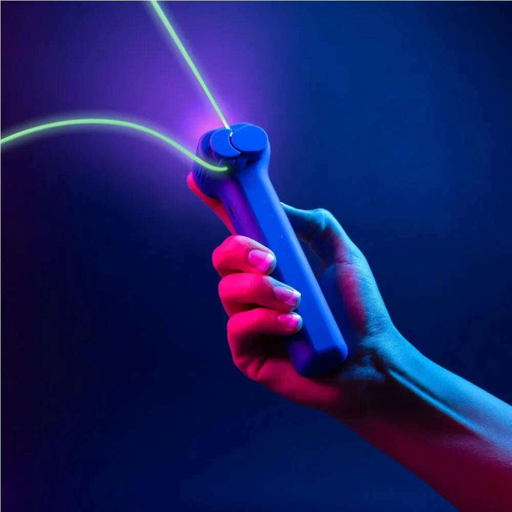 KIMLUD, Glow-in-The-Dark Rope Lasso Launcher ,Launcher Loop Fidget Toy,Zip String Rope with Built-in UV Blacklight String Shooter Toy, green rope, KIMLUD APPAREL - Womens Clothes