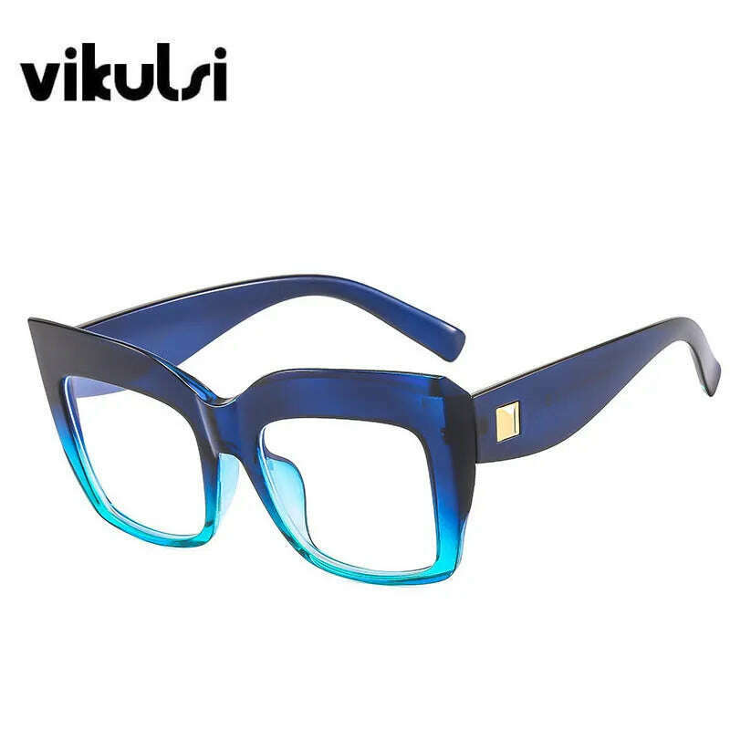 KIMLUD, Gradient Square Optical Glasses Women Thick Frame Anti Blue Glasses Myopia Prescription Eyeglasses Frames Ladies Blu-ray Glasses, KIMLUD Womens Clothes