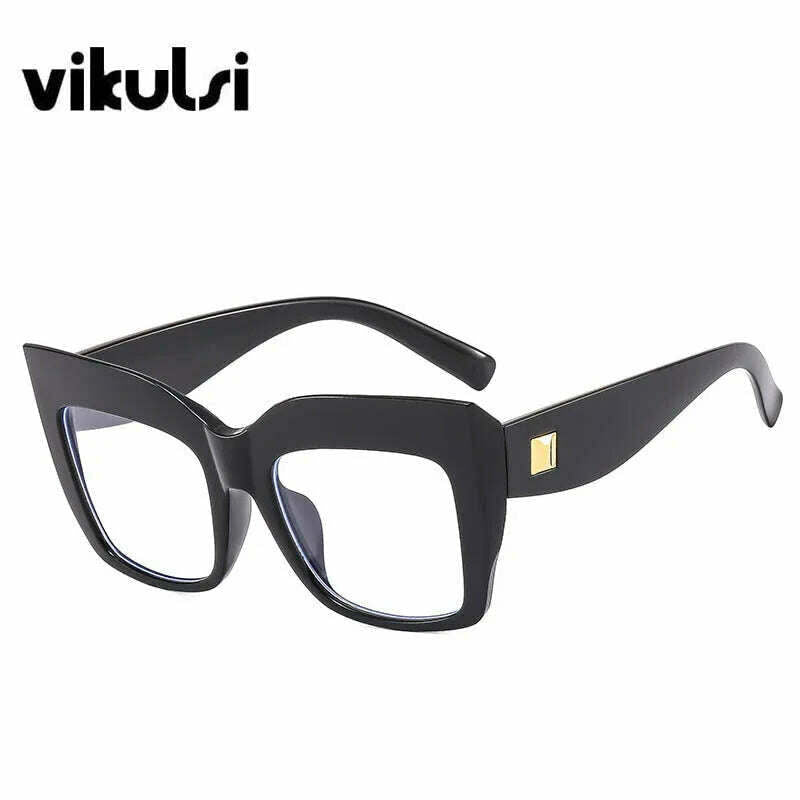 KIMLUD, Gradient Square Optical Glasses Women Thick Frame Anti Blue Glasses Myopia Prescription Eyeglasses Frames Ladies Blu-ray Glasses, Black, KIMLUD APPAREL - Womens Clothes