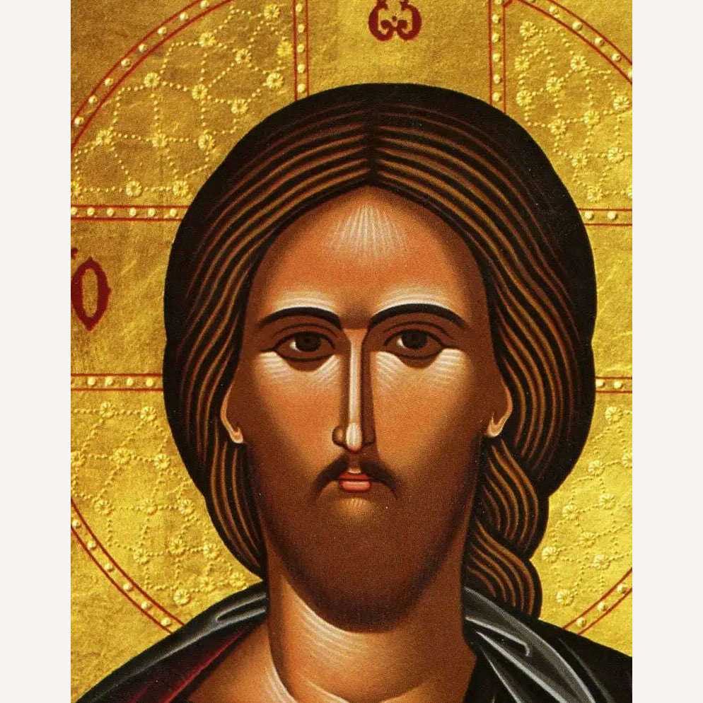 KIMLUD, Great High Priest Enthroned Jesus Christ Greek Orthodox Icon Of Our Lord Byzantine Canvas Art Wall Religious Ikon Home Decor, KIMLUD Womens Clothes