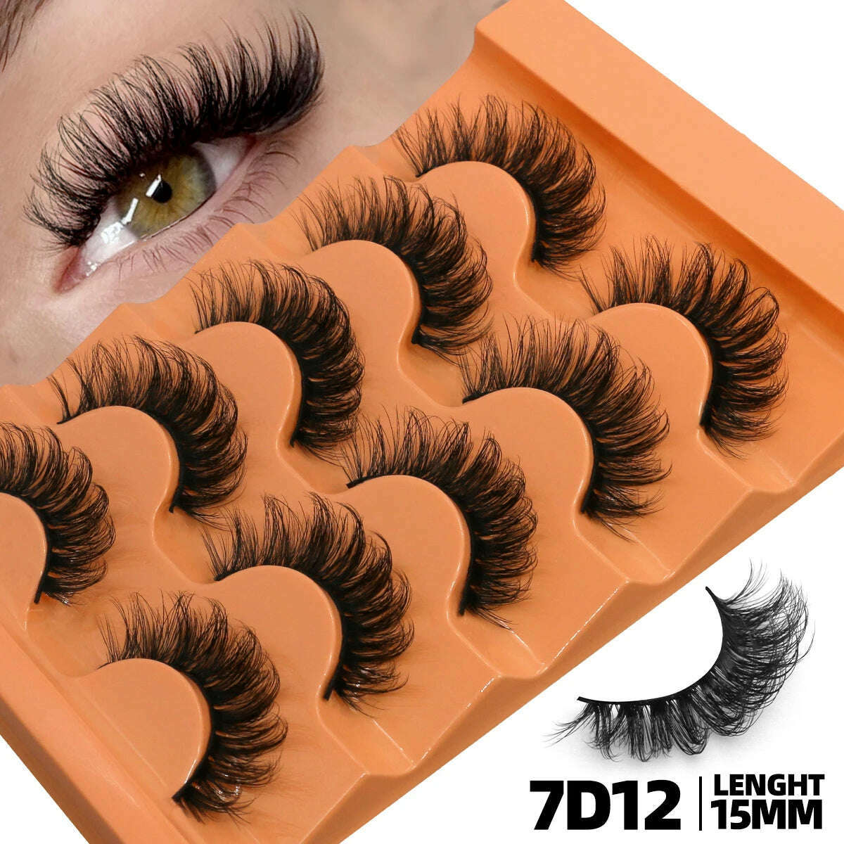 KIMLUD, GROINNEYA 5 Pairs Fluffy Eyelashes 8D Volume False Lashes Russian Strip Lashes Extensions Thick Soft Curly Fake Lashes Makeup, KIMLUD Womens Clothes