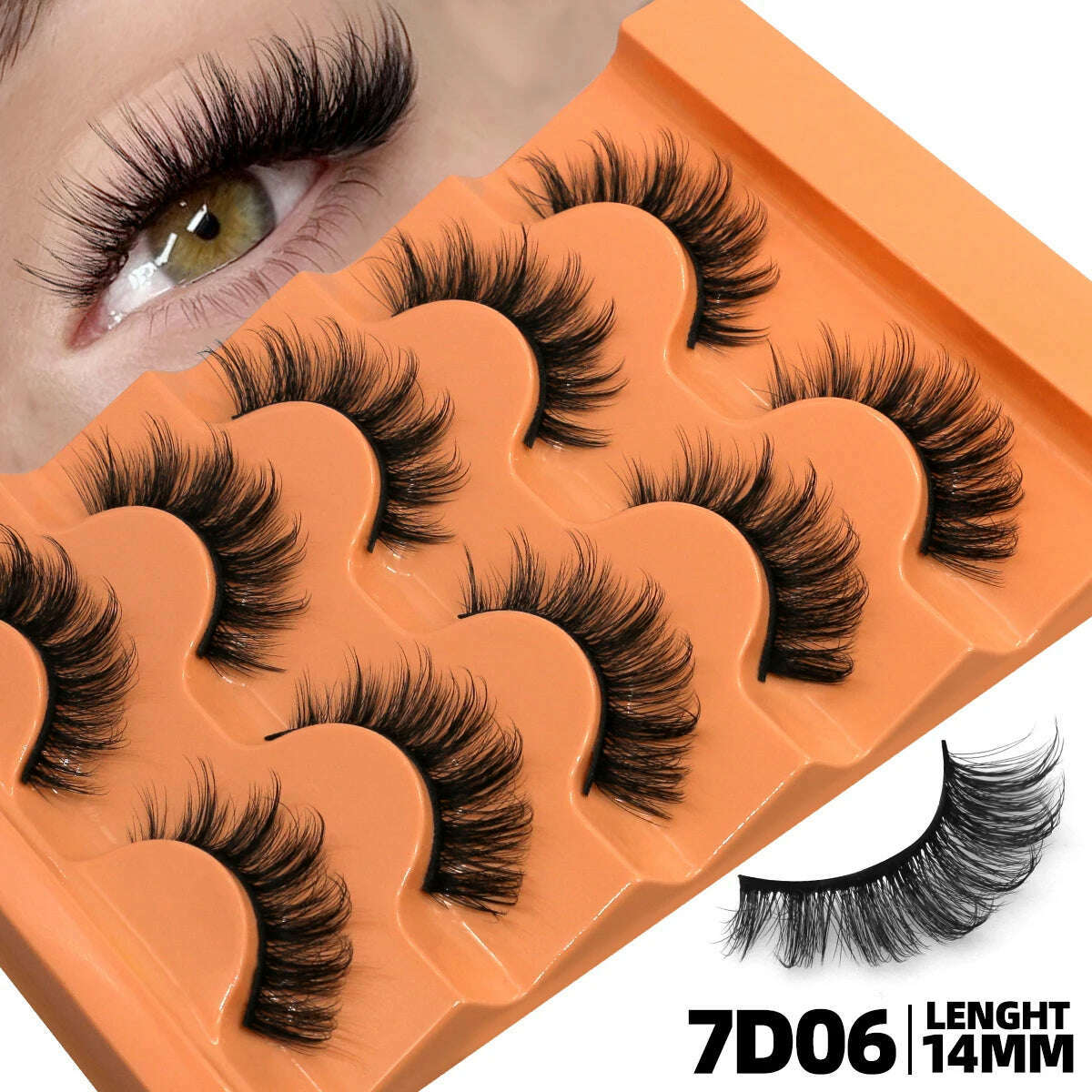 KIMLUD, GROINNEYA 5 Pairs Fluffy Eyelashes 8D Volume False Lashes Russian Strip Lashes Extensions Thick Soft Curly Fake Lashes Makeup, KIMLUD Womens Clothes