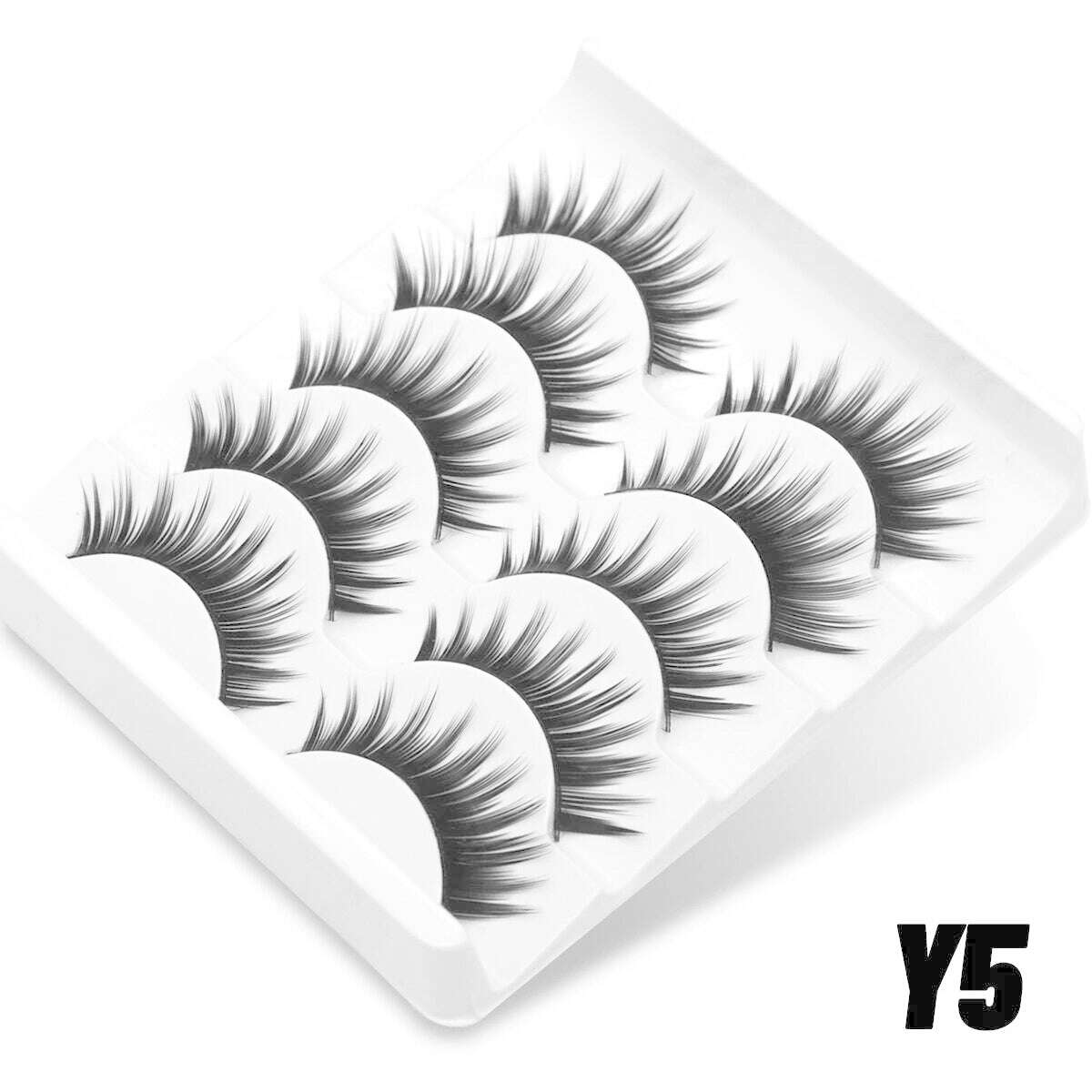 KIMLUD, GROINNEYA 5 Pairs Fluffy Eyelashes 8D Volume False Lashes Russian Strip Lashes Extensions Thick Soft Curly Fake Lashes Makeup, 5pairs-Y5, KIMLUD APPAREL - Womens Clothes