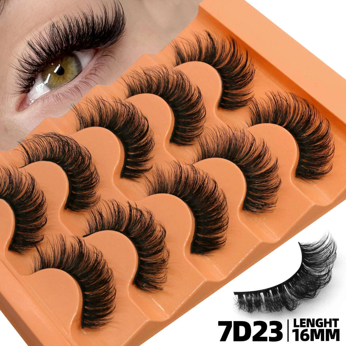 KIMLUD, GROINNEYA 5 Pairs Fluffy Eyelashes 8D Volume False Lashes Russian Strip Lashes Extensions Thick Soft Curly Fake Lashes Makeup, 5pairs-7D23, KIMLUD APPAREL - Womens Clothes