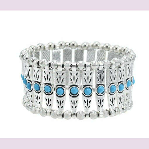 Gypsy Bohemian Coin Bracelets for Women Metal Vintage Flower Statement Bracelets Festival Turkish Beach Jewelry Tribal Ethnic - KIMLUD