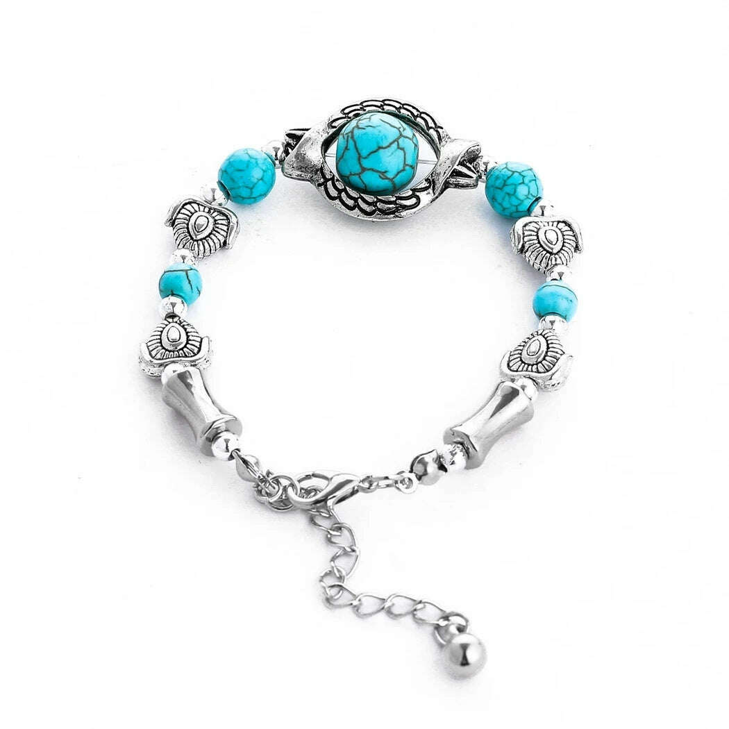Gypsy Bohemian Coin Bracelets for Women Metal Vintage Flower Statement Bracelets Festival Turkish Beach Jewelry Tribal Ethnic - KIMLUD