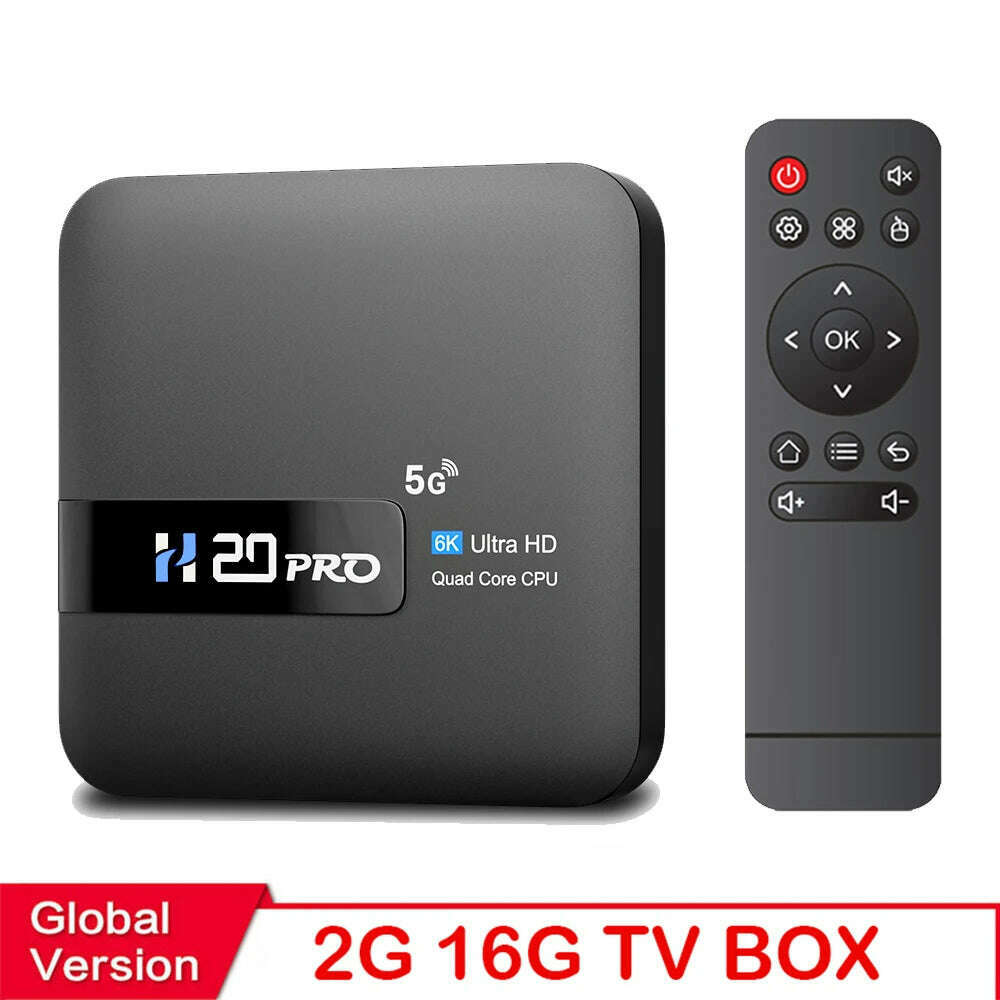 KIMLUD, H20PRO Android 10.0 TV Box Allwinner H616 With Voice Assistant 2.4&5.8G Dual Wifi 100LAN Support 1080P Video 4K 3D Media player, 16G / UK Plug / CHINA, KIMLUD APPAREL - Womens Clothes