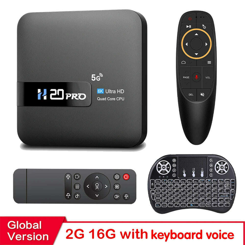 H20PRO Android 10.0 TV Box Allwinner H616 With Voice Assistant 2.4&5.8G Dual Wifi 100LAN Support 1080P Video 4K 3D Media player - KIMLUD