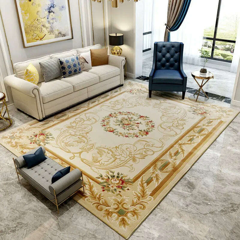 KIMLUD, Hand Carved Rugs For Bedroom Palace Luxury  Living Room Carpets  Sofa Coffee Table Floor Mat Retro Thick Study Area Rug, 8068be / 1600mm x 2300mm, KIMLUD APPAREL - Womens Clothes