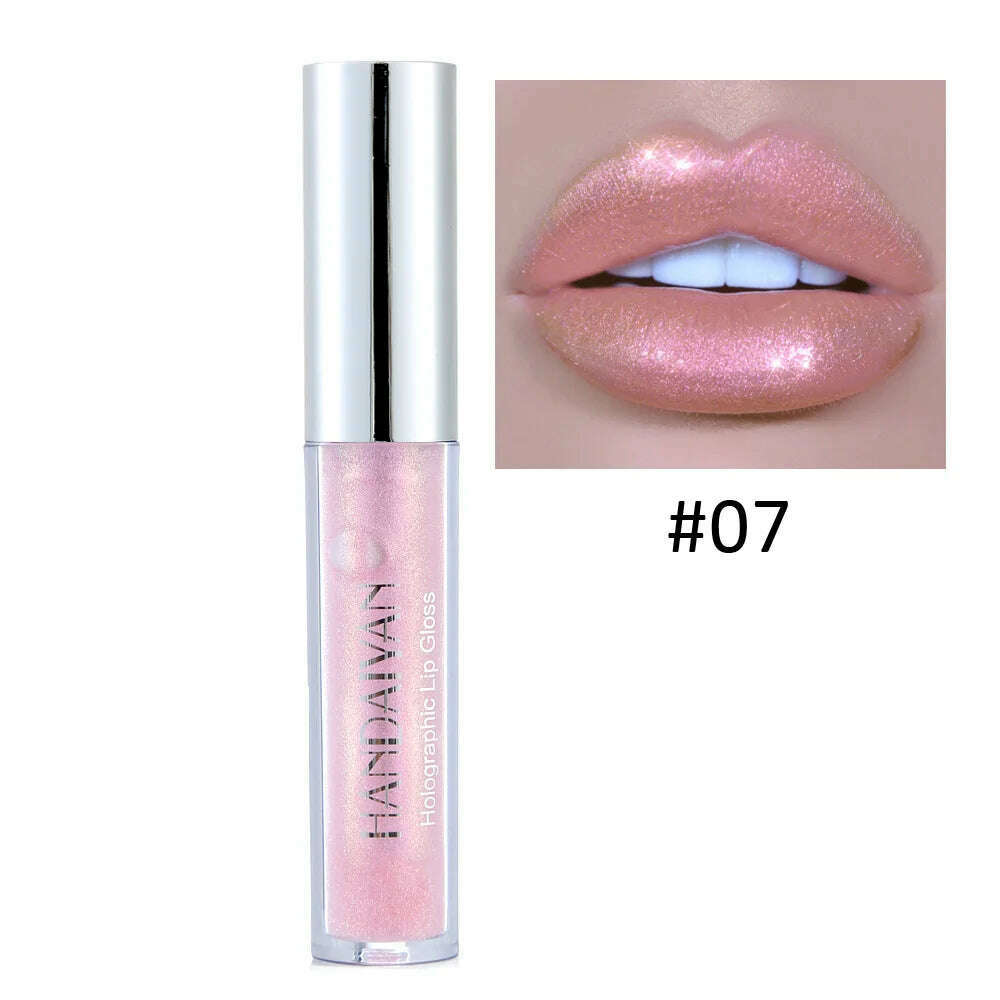 KIMLUD, HANDAIYAN 6 Colors Shiny Liquid Lipstick Diamond Metal Lipgloss Waterproof Long-Wearing Makeup Glossy Lipstick Popular Cosmetics, H1006-07, KIMLUD APPAREL - Womens Clothes