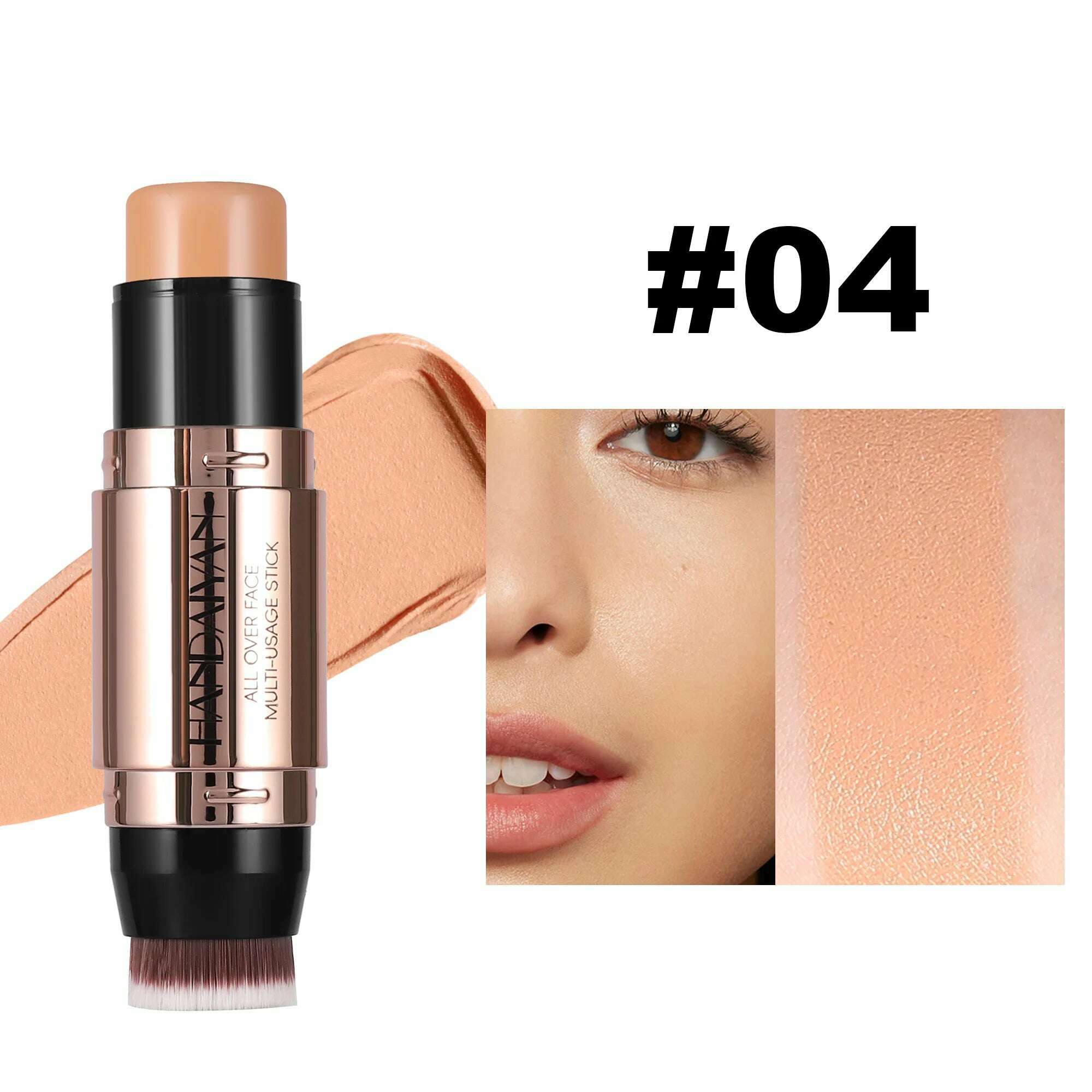 KIMLUD, HANDAIYAN dual-ended contour concealer stick with brush lightweight waterproof Long Lasting 8 Colors Choices Women Cosmetics, H3027-04, KIMLUD APPAREL - Womens Clothes